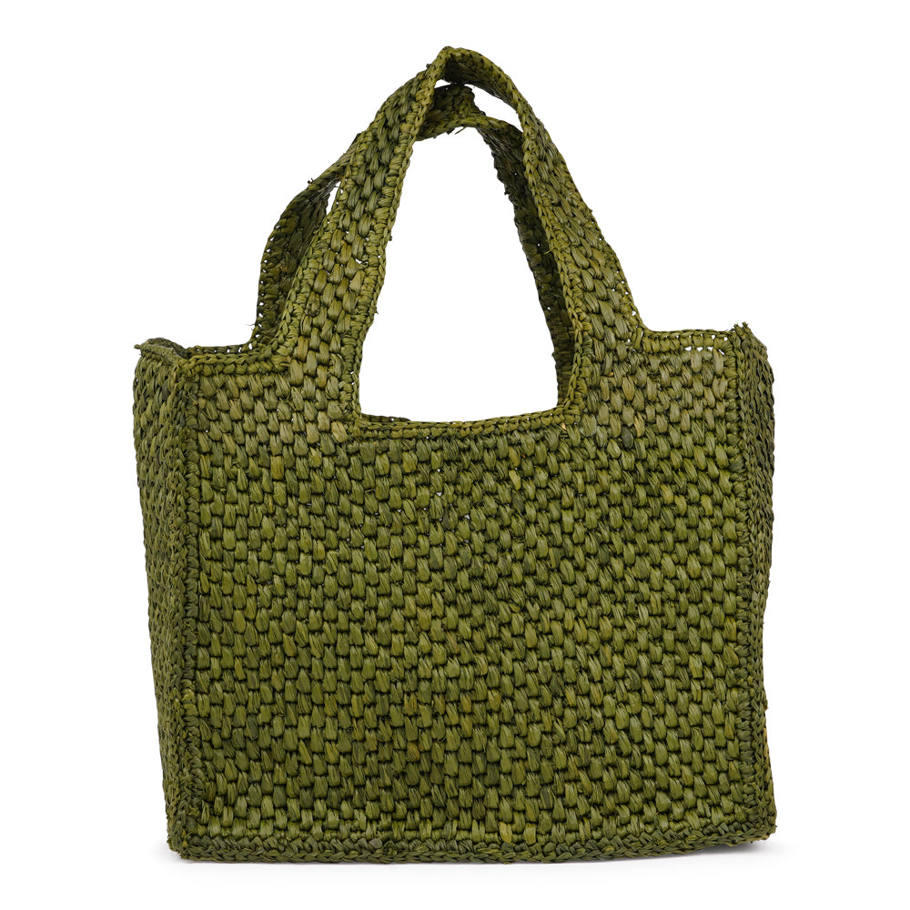 Rivabella -  Small - Crochet raffia tote bag