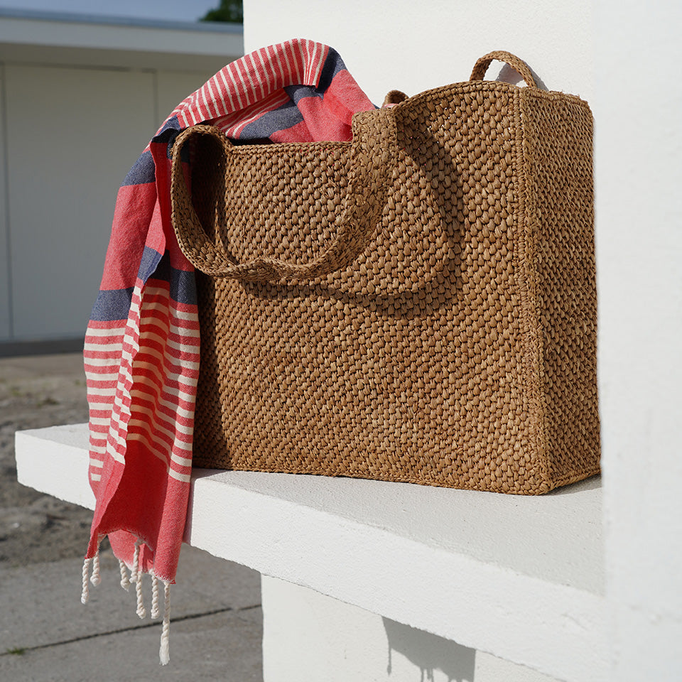 Rivabella -  Large - Crochet raffia tote bag