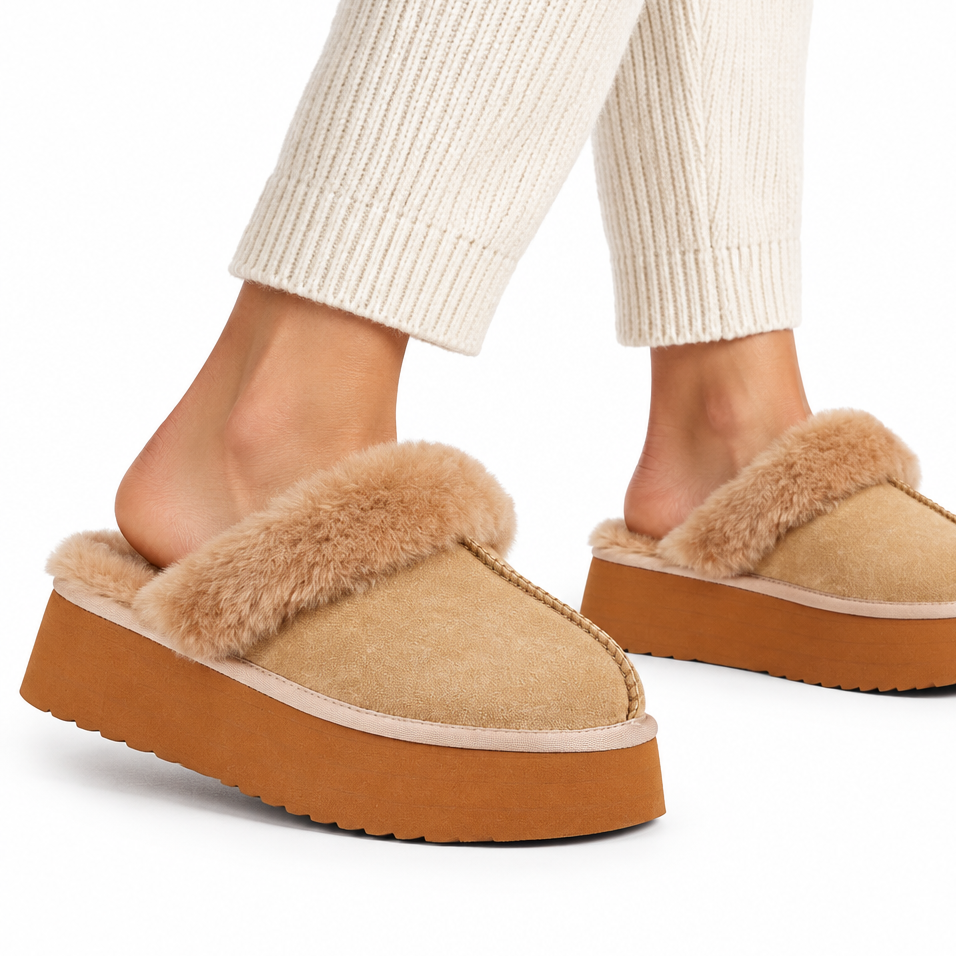 Robson - Suede Mules with shearling