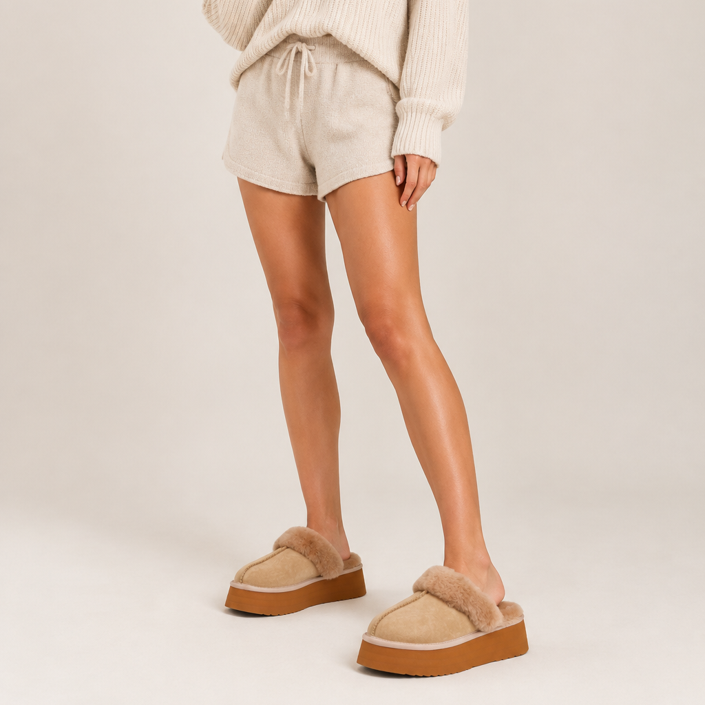 Robson - Suede Mules with shearling