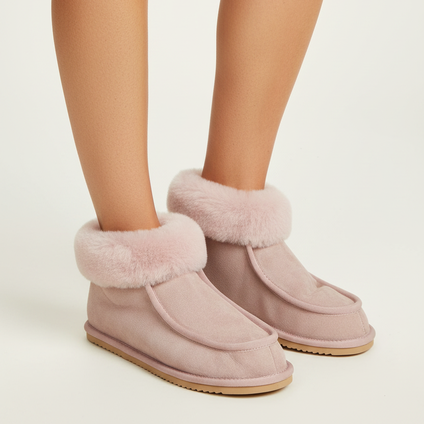 Sande - Shearling high slippers
