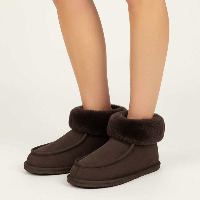 Sande - Shearling high slippers
