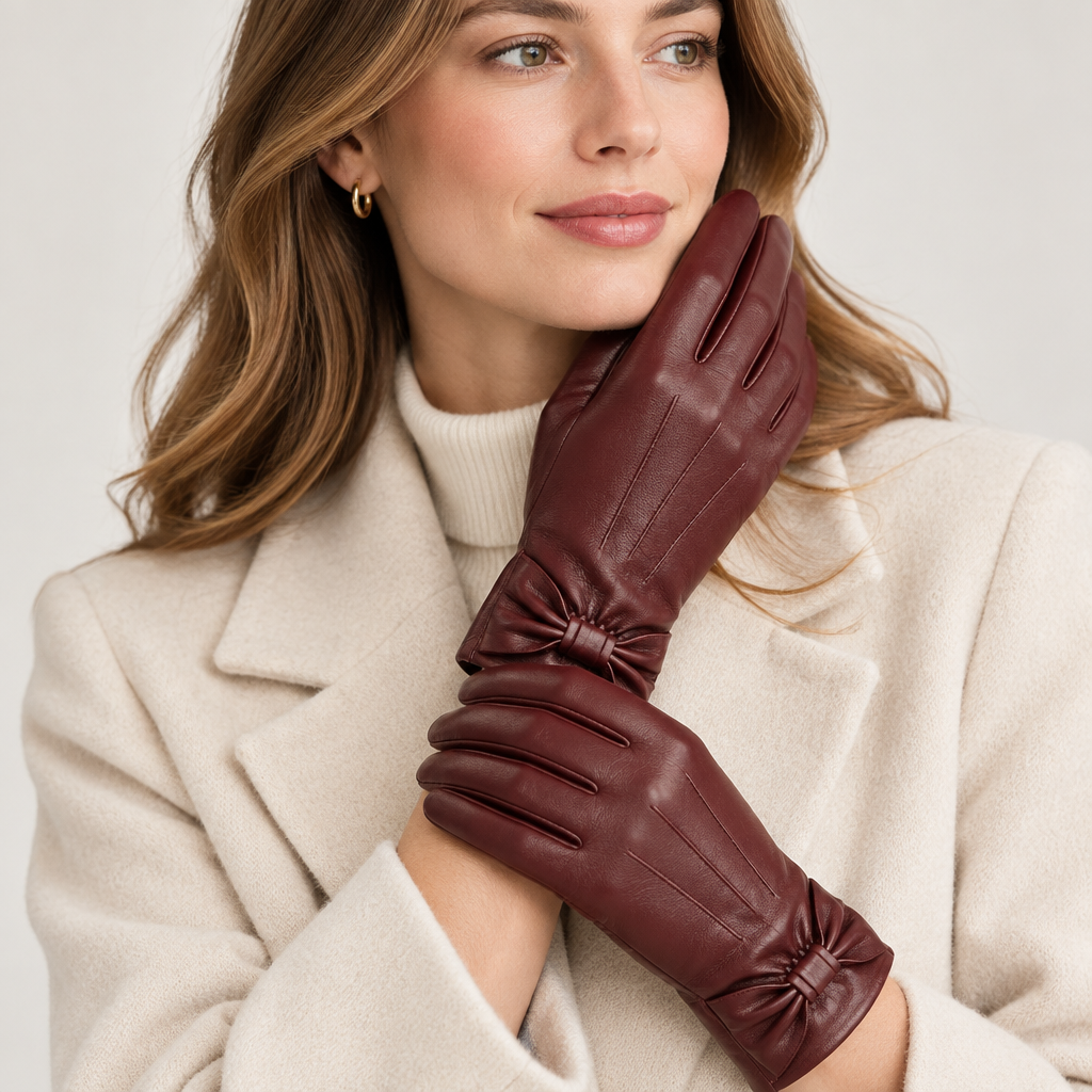 Sondrio - Lambskin Gloves with Bow Detail