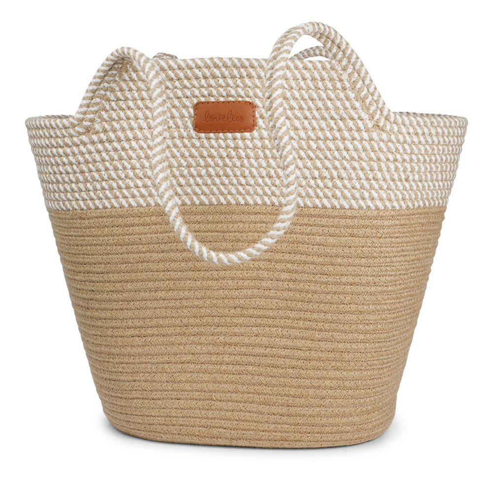 Meet the Tomba bag, where eco-friendly materials meet effortless style. Made from a durable blend of cotton and jute rope, Tomba is designed for those who love a chic, sustainable accessory that’s perfect for every day.

This two-tone stylish tote bag adds a modern touch to your look, while the long shoulder straps make it easy to carry, whether you’re out for a day of shopping, heading to the beach, or simply running errands.
Tomba – the perfect combination of style, comfort, and sustainability.