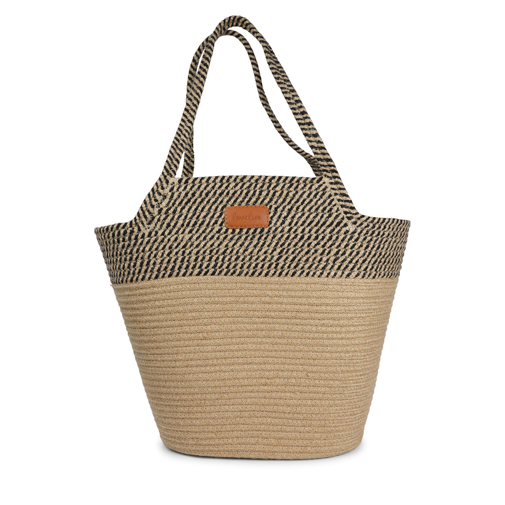 Meet the Tomba bag, where eco-friendly materials meet effortless style. Made from a durable blend of cotton and jute rope, Tomba is designed for those who love a chic, sustainable accessory that’s perfect for every day.

This two-tone stylish tote bag adds a modern touch to your look, while the long shoulder straps make it easy to carry, whether you’re out for a day of shopping, heading to the beach, or simply running errands.
Tomba – the perfect combination of style, comfort, and sustainability.