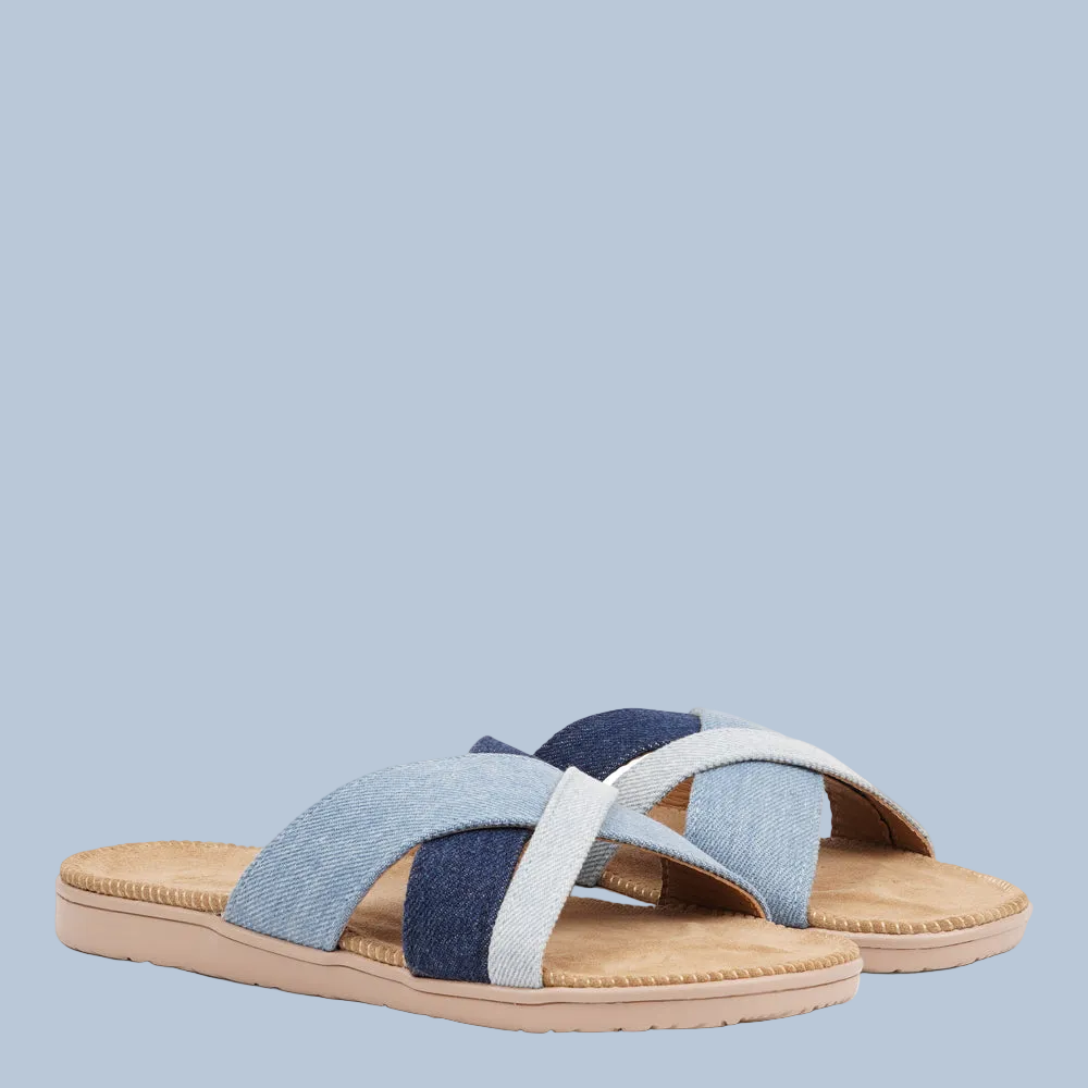 Tsilia - Denim sandal w/ soft suede sole