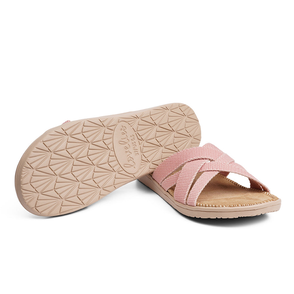 Lovelies Studio - Denmark.  With its delicate and soft fabrics, you feel at ease and elegant at the same time. The easy to-go sandals with their striking summer colours are a perfect fit to your feminine summer dresses and your light blue summer jeans.  The durable rubber sole and the soft foam insole will give you all-day cushion and grip – the sandal is light and versatile and can be dressed up or down as you like.