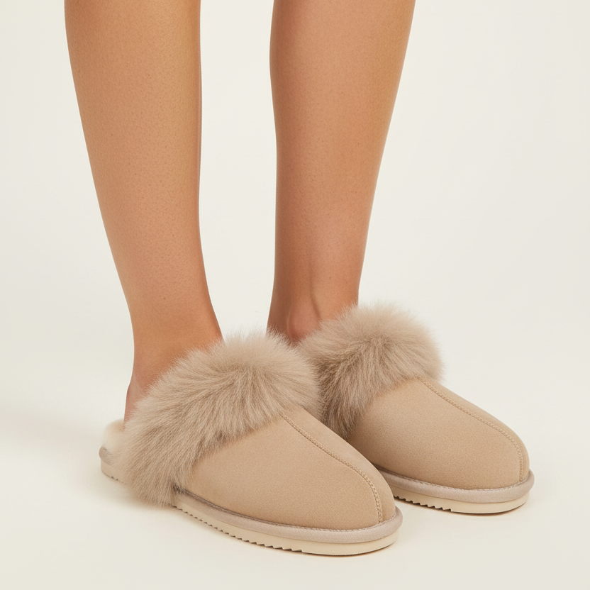 Vig - Shearling Slippers with Toscana Fur Detailing