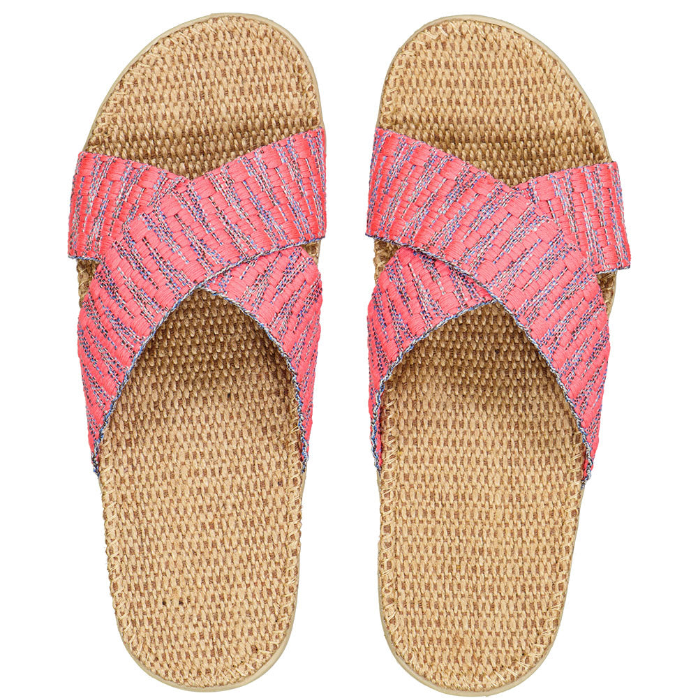 Introducing the Harmal sandal, a tribute to the breathtaking beach in North Goa that inspires its name.  Step into comfort and style with its unique design, featuring double-layered soft and durable rubber soles. The mid-sole, adorned with natural jute, adds a touch of eco-friendly elegance. Embrace both fashion and comfort as you stroll, thanks to the wide cotton straps intricately woven with captivating patterns, available in a spectrum of colors. 