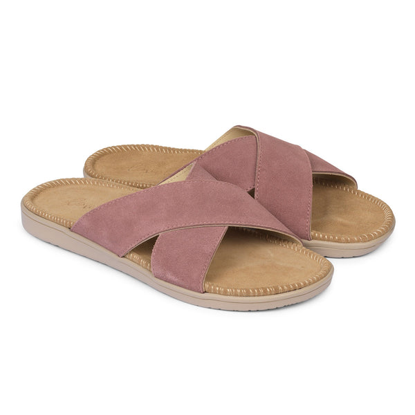 Lovelies Studio -  Bellevue cross suede sandal with the most comfortable rubber sole which is covered in exclusive suede. The sandal has a wonderful feminine look and will match your summer dresses and light blue jeans perfectly. Enjoy your lovelies !