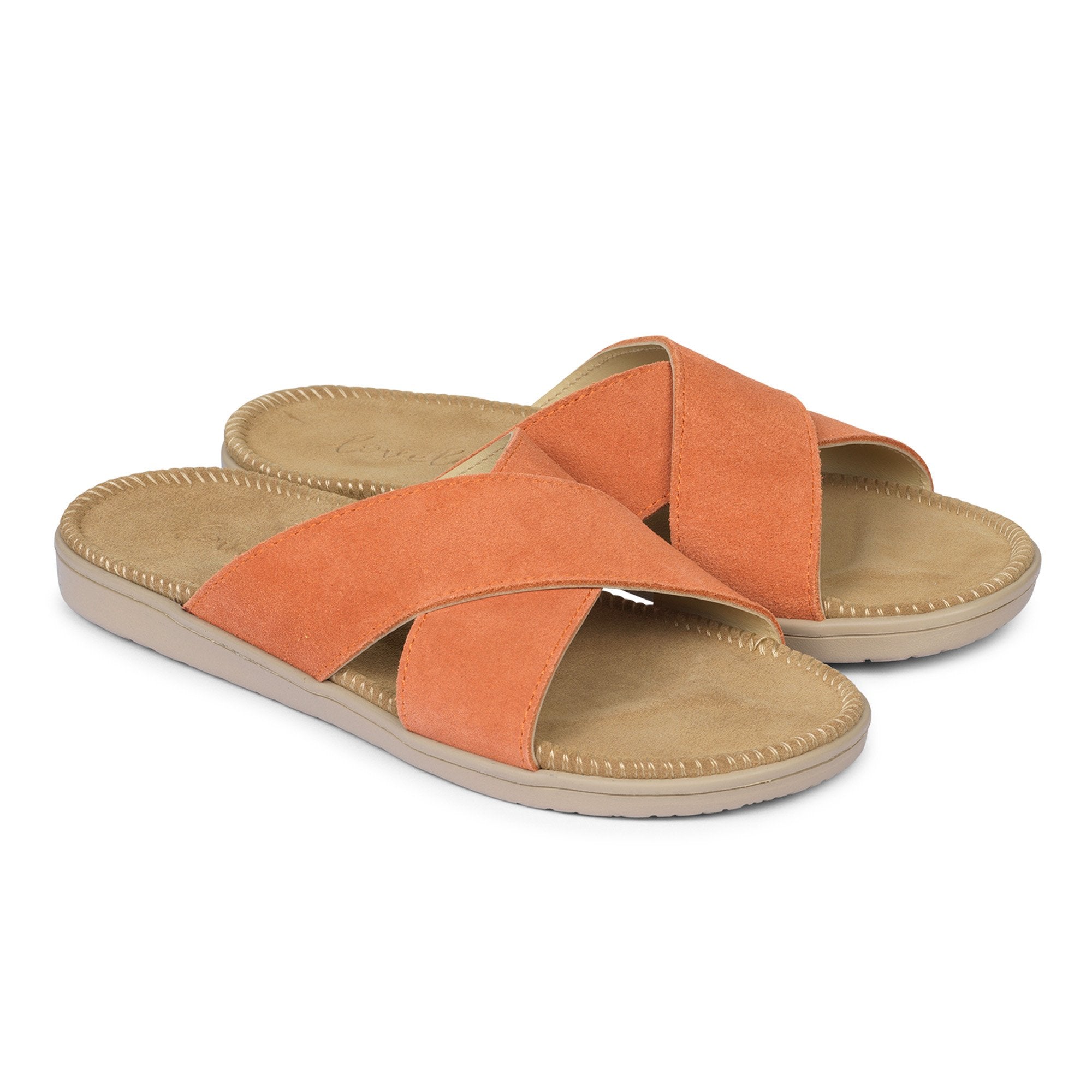 Lovelies Studio -  Bellevue cross suede sandal with the most comfortable rubber sole which is covered in exclusive suede. The sandal has a wonderful feminine look and will match your summer dresses and light blue jeans perfectly. Enjoy your lovelies !