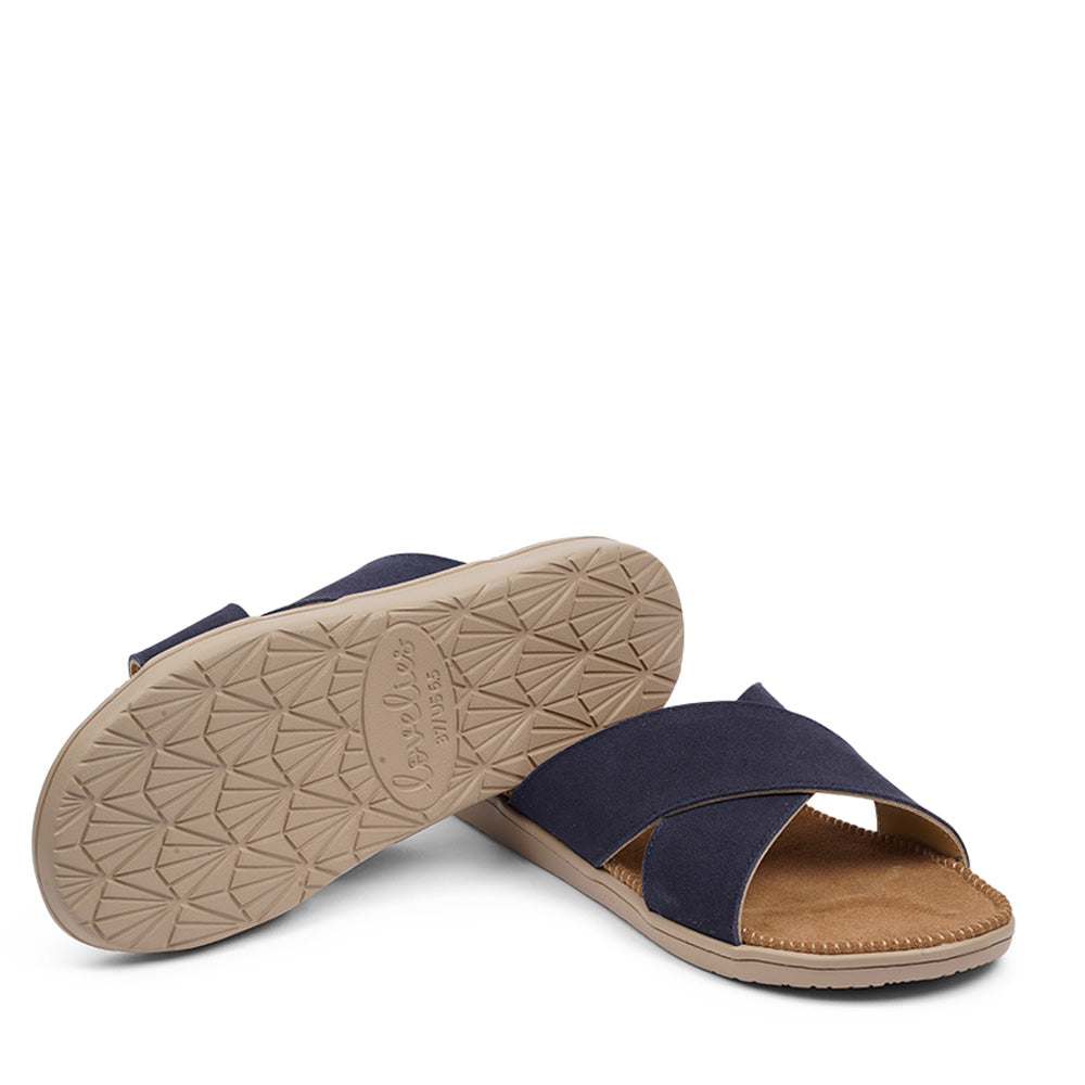 Lovelies Studio -  Bellevue cross suede sandal with the most comfortable rubber sole which is covered in exclusive suede. The sandal has a wonderful feminine look and will match your summer dresses and light blue jeans perfectly. Enjoy your lovelies !