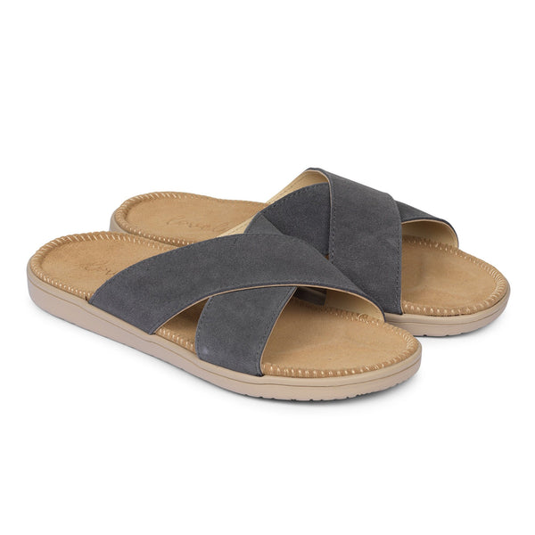 Lovelies Studio -  Bellevue cross suede sandal with the most comfortable rubber sole which is covered in exclusive suede. The sandal has a wonderful feminine look and will match your summer dresses and light blue jeans perfectly. Enjoy your lovelies !