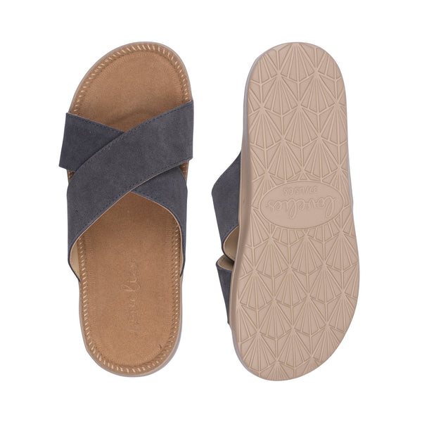 Lovelies Studio -  Bellevue cross suede sandal with the most comfortable rubber sole which is covered in exclusive suede. The sandal has a wonderful feminine look and will match your summer dresses and light blue jeans perfectly. Enjoy your lovelies !