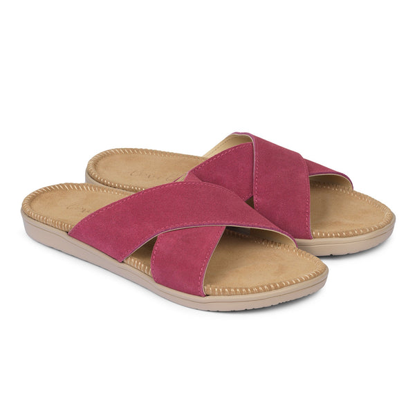 Lovelies Studio -  Bellevue cross suede sandal with the most comfortable rubber sole which is covered in exclusive suede. The sandal has a wonderful feminine look and will match your summer dresses and light blue jeans perfectly. Enjoy your lovelies !