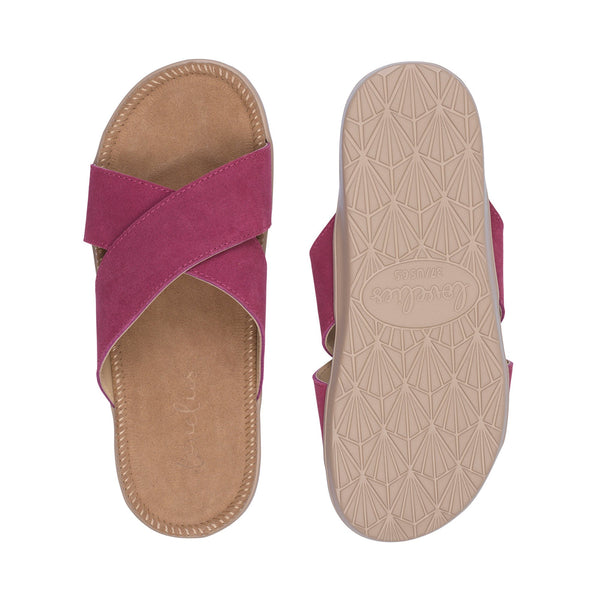 Lovelies Studio -  Bellevue cross suede sandal with the most comfortable rubber sole which is covered in exclusive suede. The sandal has a wonderful feminine look and will match your summer dresses and light blue jeans perfectly. Enjoy your lovelies !
