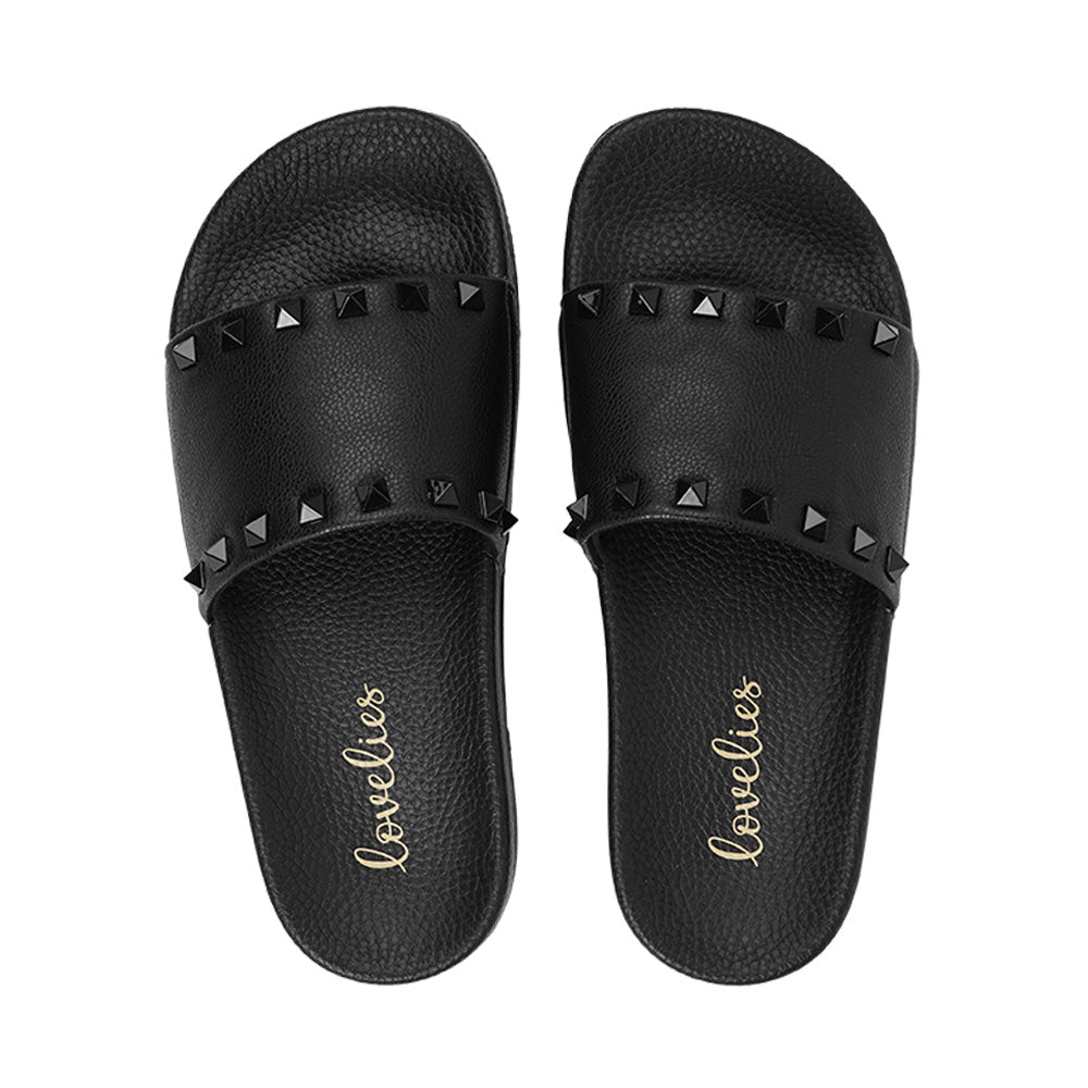 Bossa - Vegan Leather with Rivets Slides