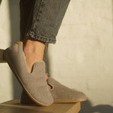 Lovelies Candi lounge slippers stripe light grey fur LL8522