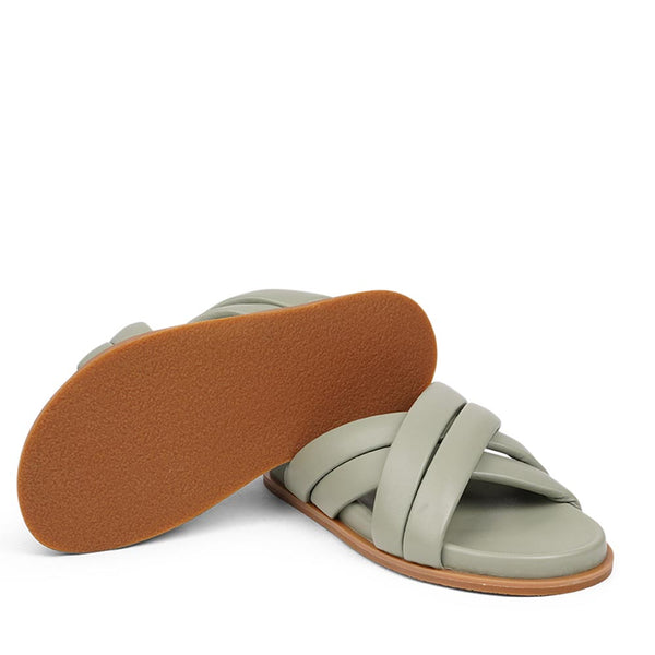 Lovelies Studio - Denmark - These soft nappa leather sandals come with 4 puffy leather straps for the best fit  With its delicate and soft fabrics, you feel at ease and elegant at the same time. The easy to-go sandals will fit to your feminine dress or your summer jeans. Outsole / Insole : Rubber  Footbed: Nappa leather Lining: Nappa leather Upper: Nappa leather