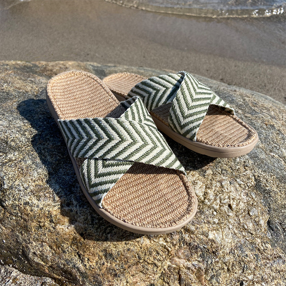 The Danish brand Lovelies - Formentera sandals Soft rubber sole covered in Natural jute with straps of bast. 