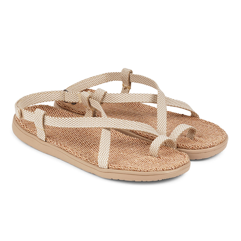 Lovelies - Isola sandals - Soft rubber sole covered in natural jute and woven straps in cotton. The sandals are light and very comfortable.