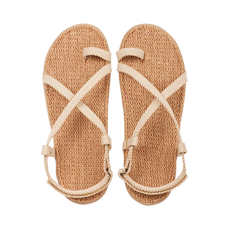 Lovelies - Isola sandals - Soft rubber sole covered in natural jute and woven straps in cotton. The sandals are light and very comfortable.