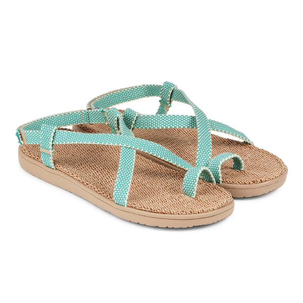 Lovelies - Isola sandals - Soft rubber sole covered in natural jute and woven straps in cotton. The sandals are light and very comfortable.