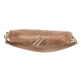 Kangmar is a beautiful shearling handbag which is perfect for carrying your essentials with you, it comes with detachable shoulder strap in skin. Top double zipped closure. Top handle in soft skin with hardware in gold. Adjustable and detachable shoulder strap in leather, 15 mm wide.  Satin lining and flat zipped inner pocket Item comes with a branded dust bag. Embossed Lovelies logo inside the bag.  Gold-toned hardware Measurements W36 X D5 X H20 cm 100 % Australian shearling 