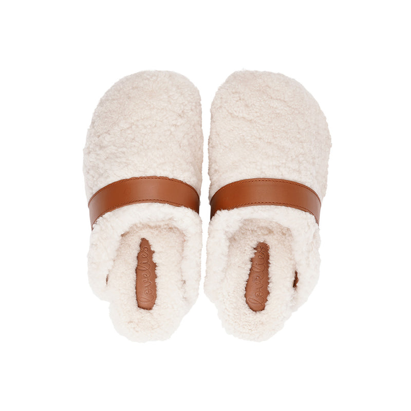 Lovelies Studio - fashion mules in sude and shearling. Suede mules with curly shearling lining  Lovelies shearling mules will bring softness and warmth to your feet this autumn. The combination of soft curly shearling and the durable cork and rubber sole guarantees the utmost comfort to the wearer.