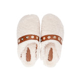 Lovelies Studio - fashion mules in sude and shearling. Suede mules with curly shearling lining  Lovelies shearling mules will bring softness and warmth to your feet this autumn. The combination of soft curly shearling and the durable cork and rubber sole guarantees the utmost comfort to the wearer.