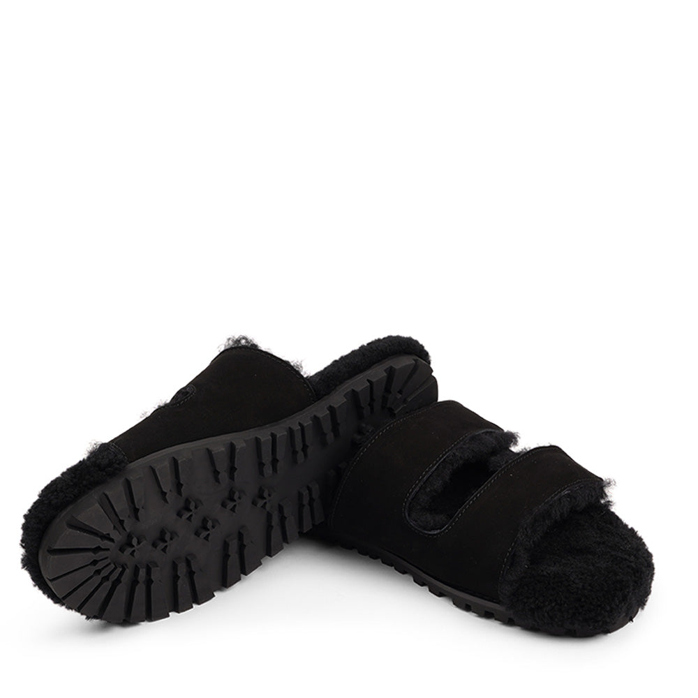 Lovelies Studio - Adjustable Nubuck sandals with shearling lining  Lovelies shearling sandals will bring softness and warmth to your feet this autumn. The combination of soft shearling and rubber sole guarantees the utmost comfort to the wearer. Lovelies Studio is a Danish brand.