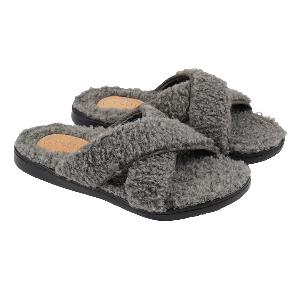 Lovelies Kori Lounge Slippers Black sole and Dark Grey fur. These beautiful lounge slippers will keep you warm ..