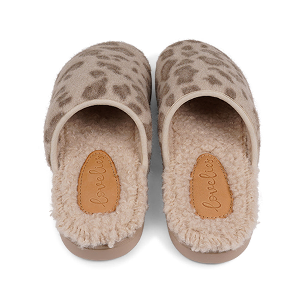 LL7504 Lovelies Soori lounge slippers leopard taupe fur