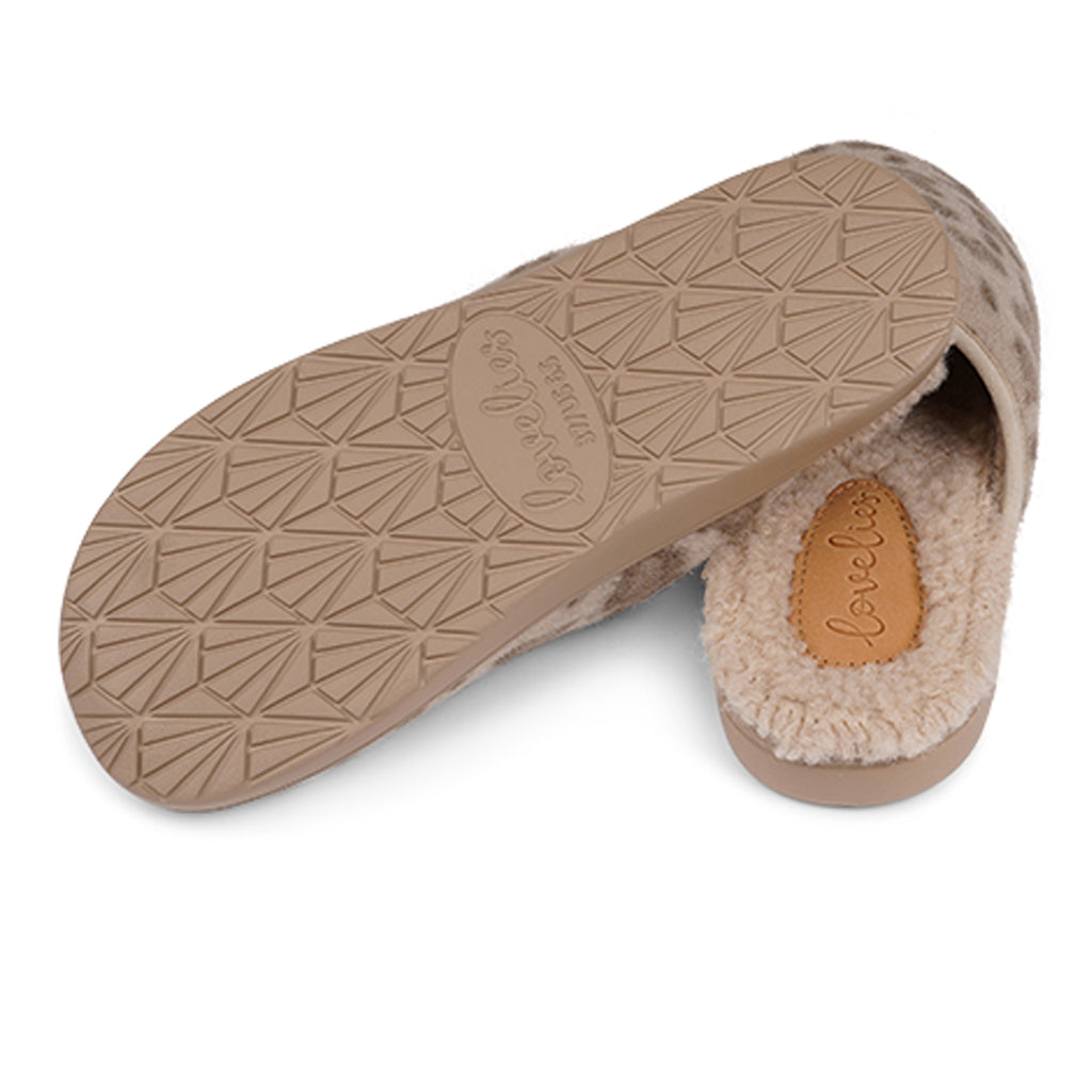 LL7504 Lovelies Soori lounge slippers leopard taupe fur
