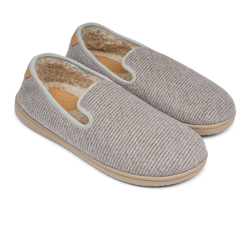 LL8522 Lovelies Candi lounge slippers stripe light grey fur