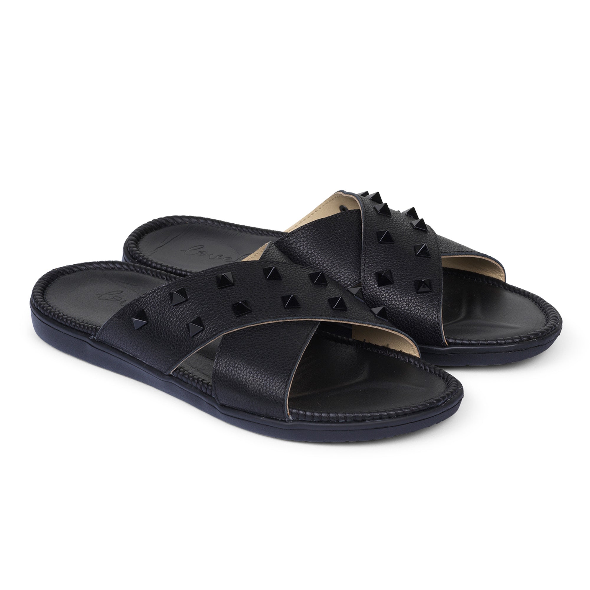 Loto with Rivets - Cross leather sandal