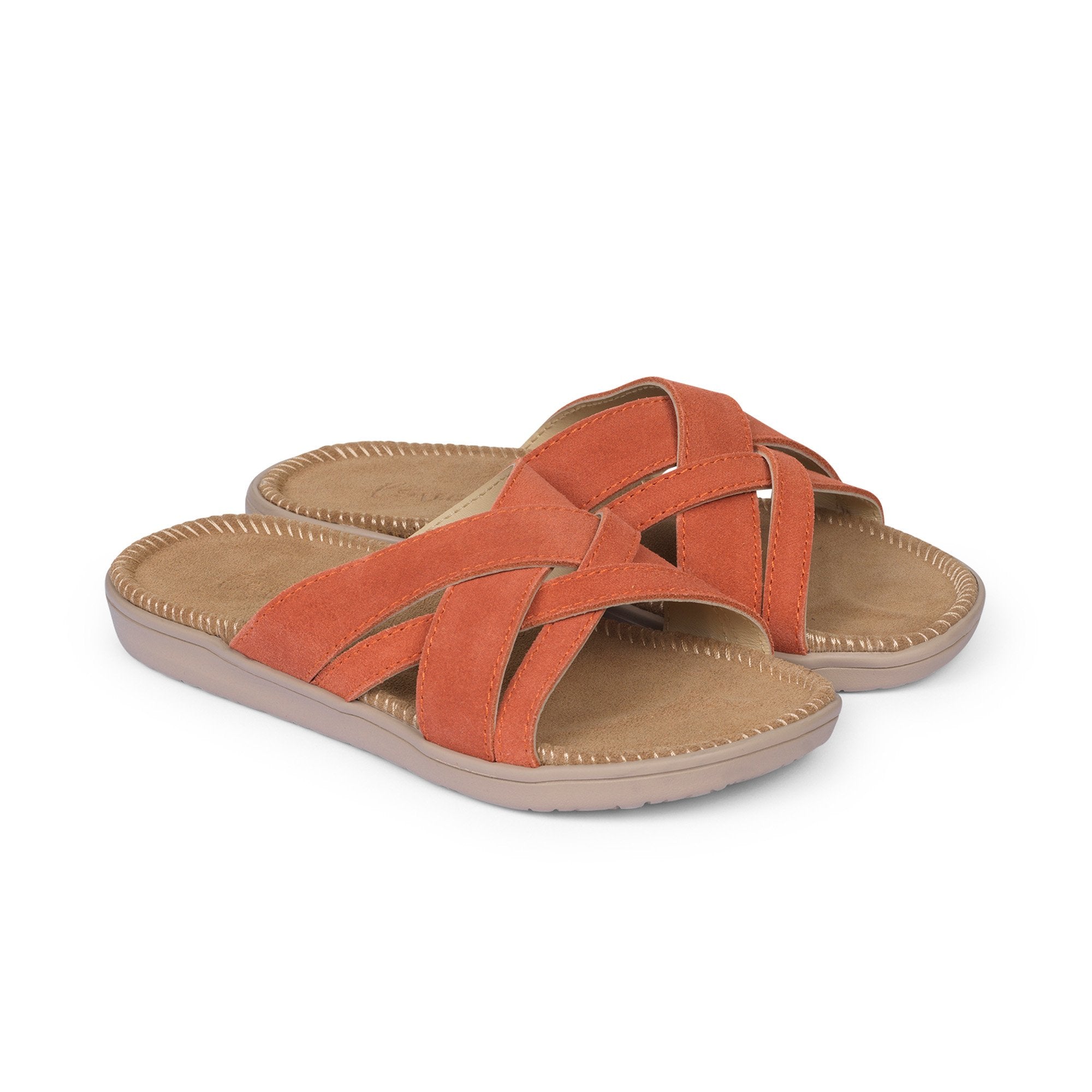 Lovelies Studio -  Bellevue cross suede sandal with the most comfortable rubber sole which is covered in exclusive suede. The sandal has a wonderful feminine look and will match your summer dresses and light blue jeans perfectly. Enjoy your lovelies !