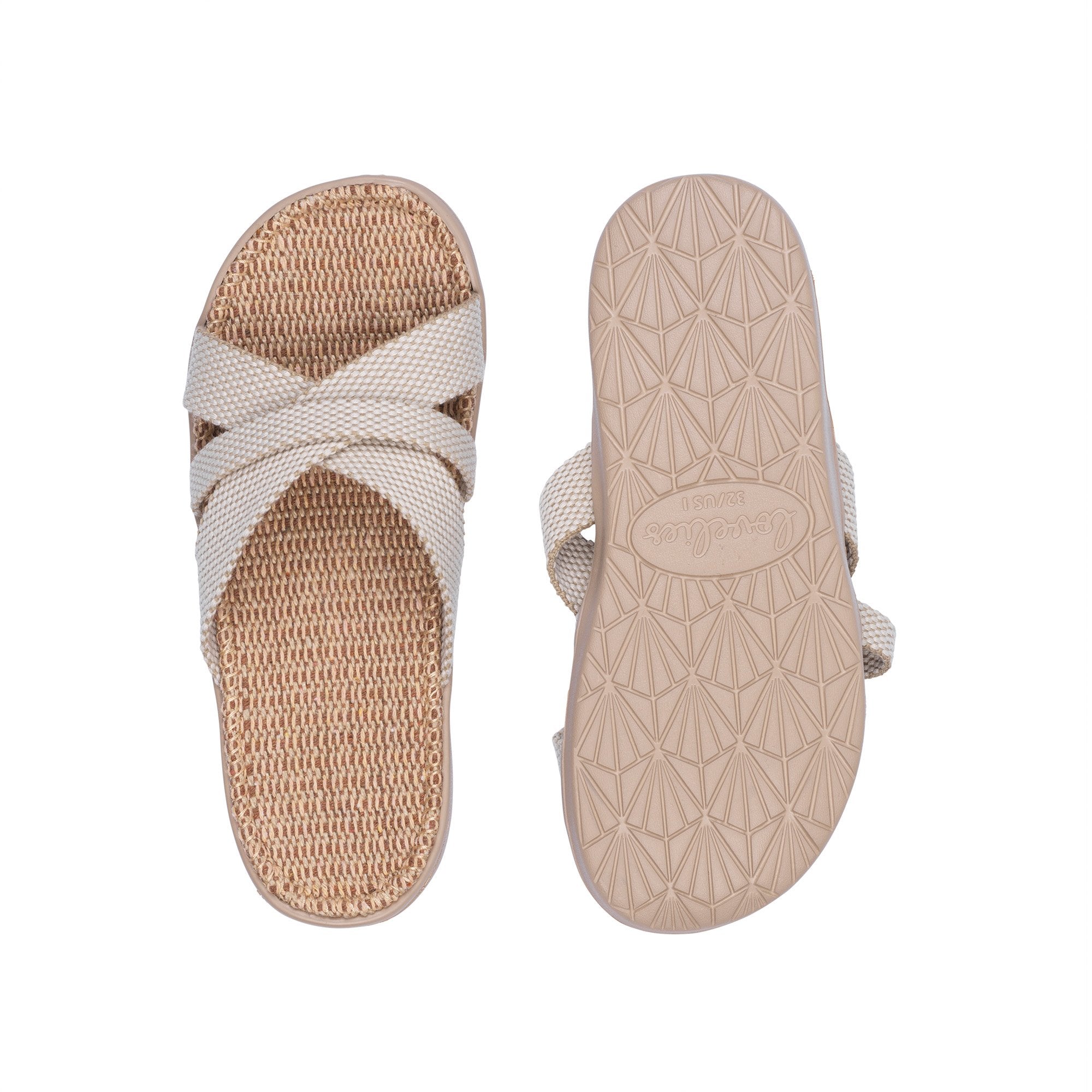 Sandals with straps of soft cotton. The comfortable inner sole in covered with jute