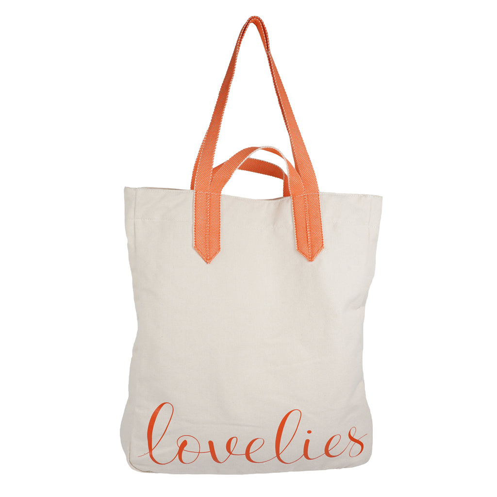 Lovelies shoulder shopper bag is made of high quality cotton and soft cotton webbing handles.