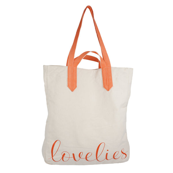 Lovelies shoulder shopper bag is made of high quality cotton and soft cotton webbing handles.