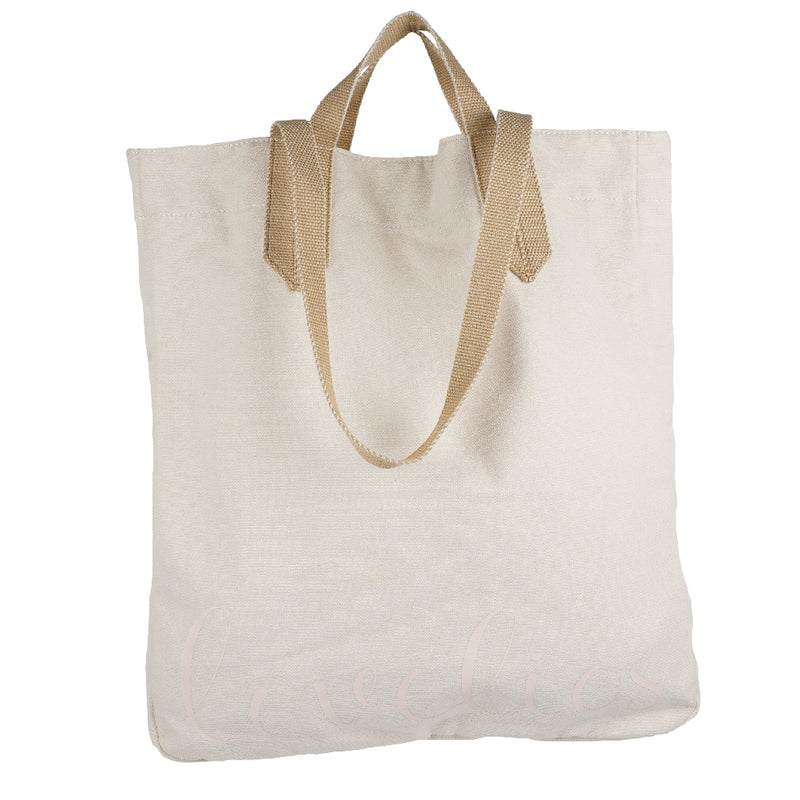 Lovelies shoulder shopper bag is made of high quality cotton and soft cotton webbing handles.