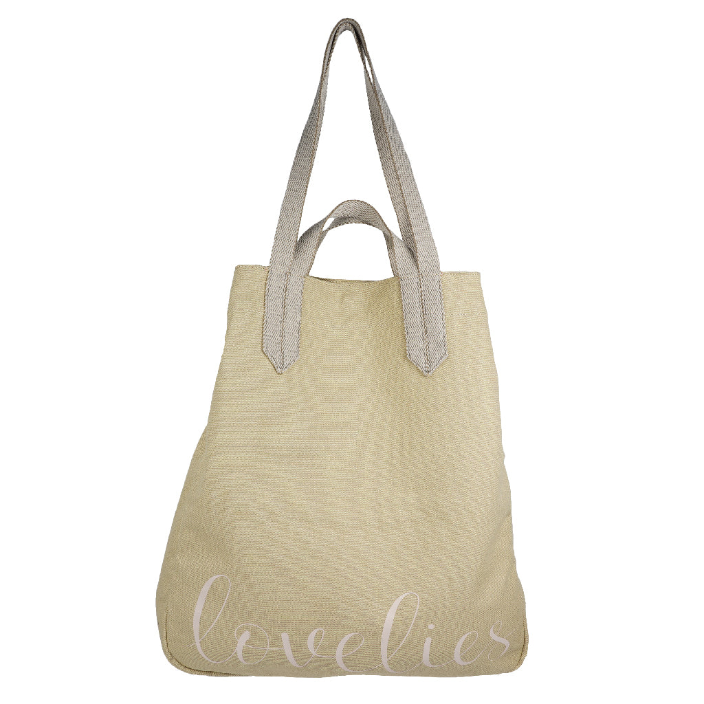 Lovelies shoulder shopper bag is made of high quality cotton and soft cotton webbing handles.