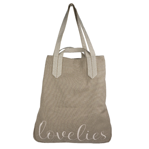 Lovelies shoulder shopper bag is made of high quality cotton and soft cotton webbing handles.