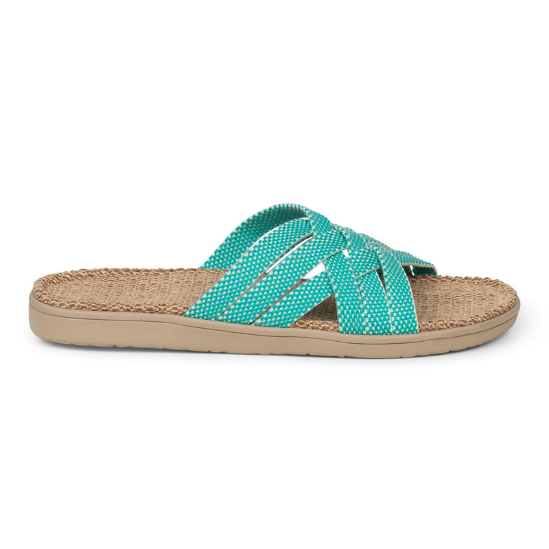 Discover the captivating Matara sandal from Lovelies Studio. This sumptuous sandal is composed of luxuriantly soft and resilient gum rubber, with a natural jute innersole. The closely woven cotton straps infuse a delicate and fanciful aesthetic, providing an effortless sophistication for any ensemble.  With its delicate and soft fabrics, you feel at ease and elegant at the same time. The easy to-go sandals with their striking summer colors are a perfect fit to your feminine summer dresses 