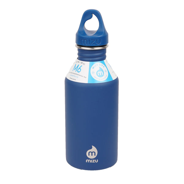 600 ml single wall stainless steel bottle with a black loop cap.  The M6 stainless steel bottle from Mizu has the perfect size and will fit perfect in your car or in your sports bag.  Insulated: No Material: Stainless steel (18/8) BRA free Volume: 20 oz / 600 ml Height:  215 mm Diameter: 70 mm Weight:  180 gr Fits in a cup holder: Yes We just love the mantra at Mizu which goes like this: Enjoy the journey. Leave nothing behind.