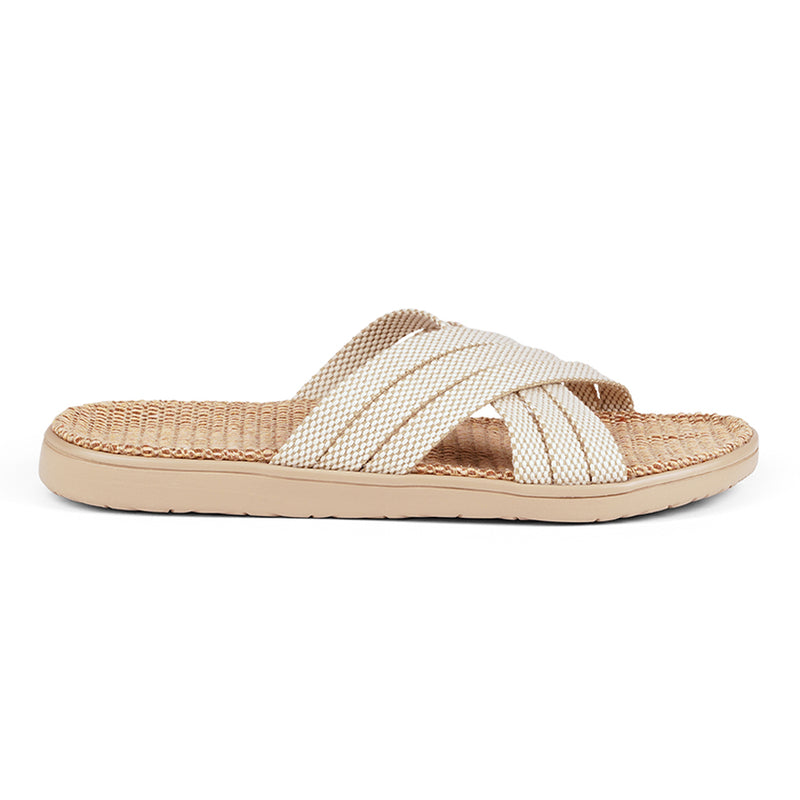 Lovelies Studio Denmark -  The beautiful slip-on sandal with soft rubber sole which is covered in natural jute. The 6 crossing straps are woven in cotton.  Laid back, feminin and styles sandal, designed in Denmark. The sandal is light and very comfortable to wear. Today we're selling sandals in more than 25 countries. We hope that you will fall in love with lovelies.