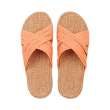 Lovelies Polhena sandal -  Soft and comfortable rubber sole covered in natural jute. The six straps are beautiful woven in 2 colours soft cotton. Wonderful summer sandals. 