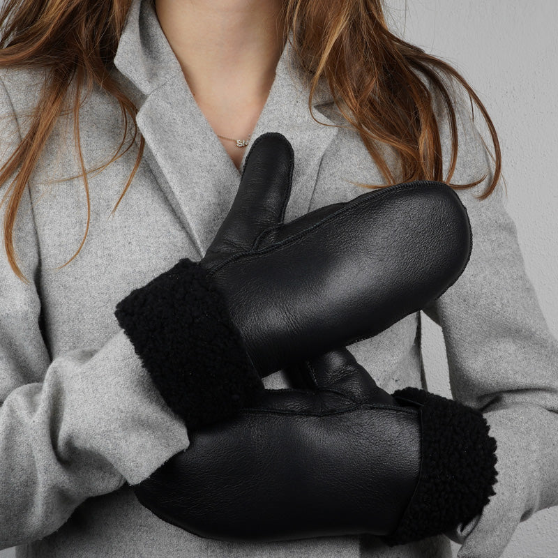 Lovelies Studio - The trendy Vinson mittens are made of 100% Australian shearling.  The palm and upper are soft sheep skin and the beautiful cuff and the lining are curly sheep fur. The thumb is made with only one side sawing for the best comfort and style. Made with 100% Sheepskin. This incredible material balances form with function, offering a chic look with lightweight insulation in the winter and temperature regulation when spring arrives.  