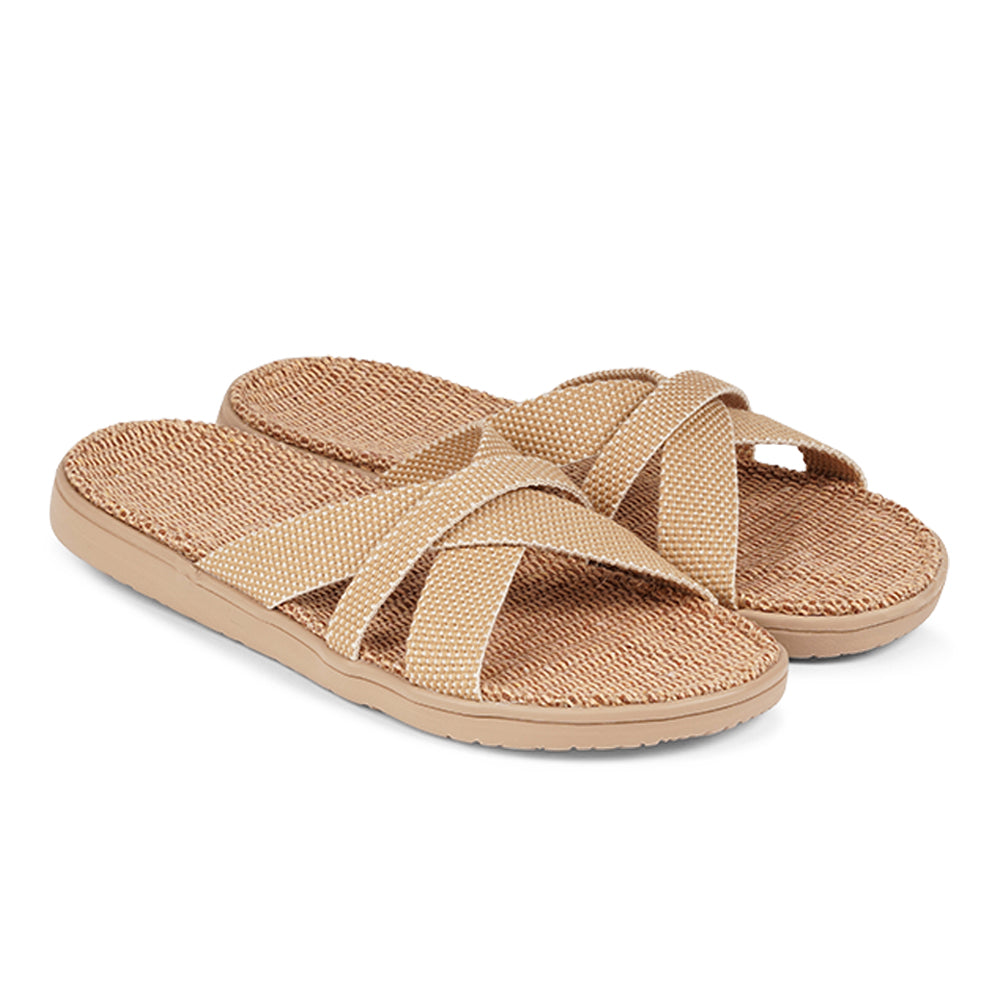 Lovelies Weligama - Latte - Soft rubber sole with Jute and woven straps