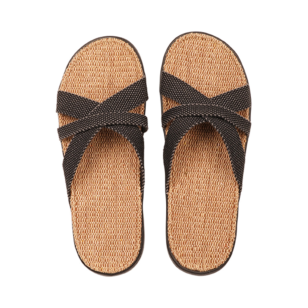 Lovelies Weligama - Jet Black - Soft rubber sole with Jute and woven straps - Once you’ve tried Lovelies’ summer sandals you’ll never want to wear any other footwear. With its delicate and soft fabrics, you feel at ease and elegant at the same time. The easy to-go sandals with their striking summer colours are a perfect fit to your feminine summer dresses and your light blue summer jeans. We are proud members of 1% For the planet. Enjoy your Lovelies!